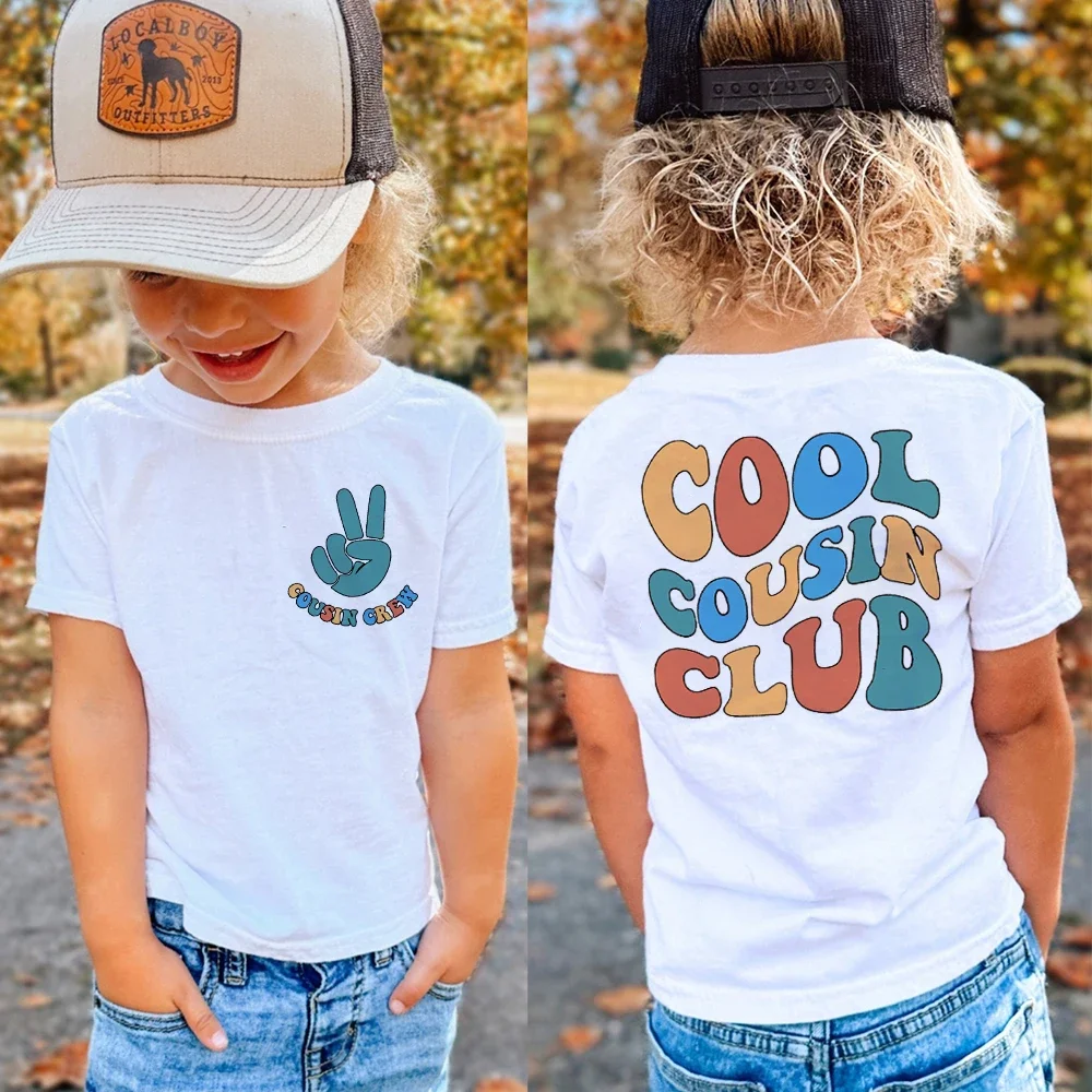 Cool Cousin Club-Camiseta con estampado para niños, traje de fiesta de cumpleaños, camiseta de reunión familiar, camisetas Retro para niños y niñas