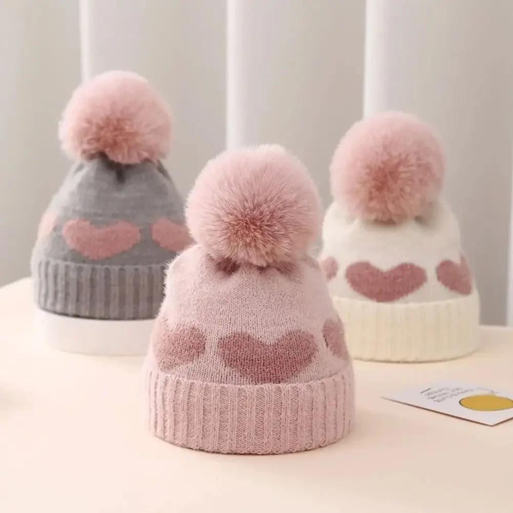 Gorro de lana para bebé recién nacido con pompón – Antiviento