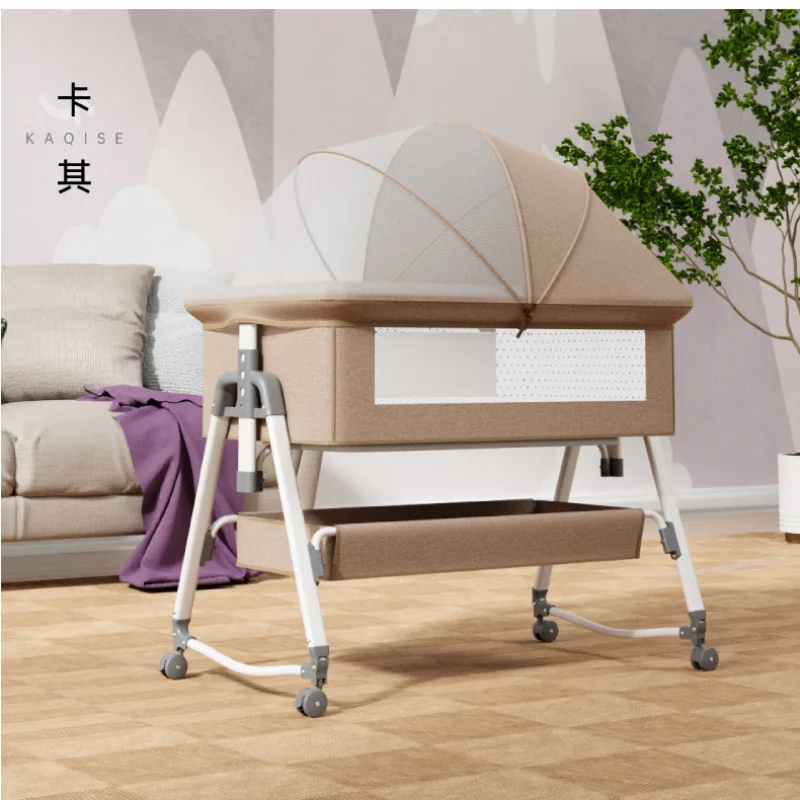 Cuna de bebé móvil, portátil, altura ajustable, plegable, multifuncional, BB, cama de empalme para bebé recién nacido