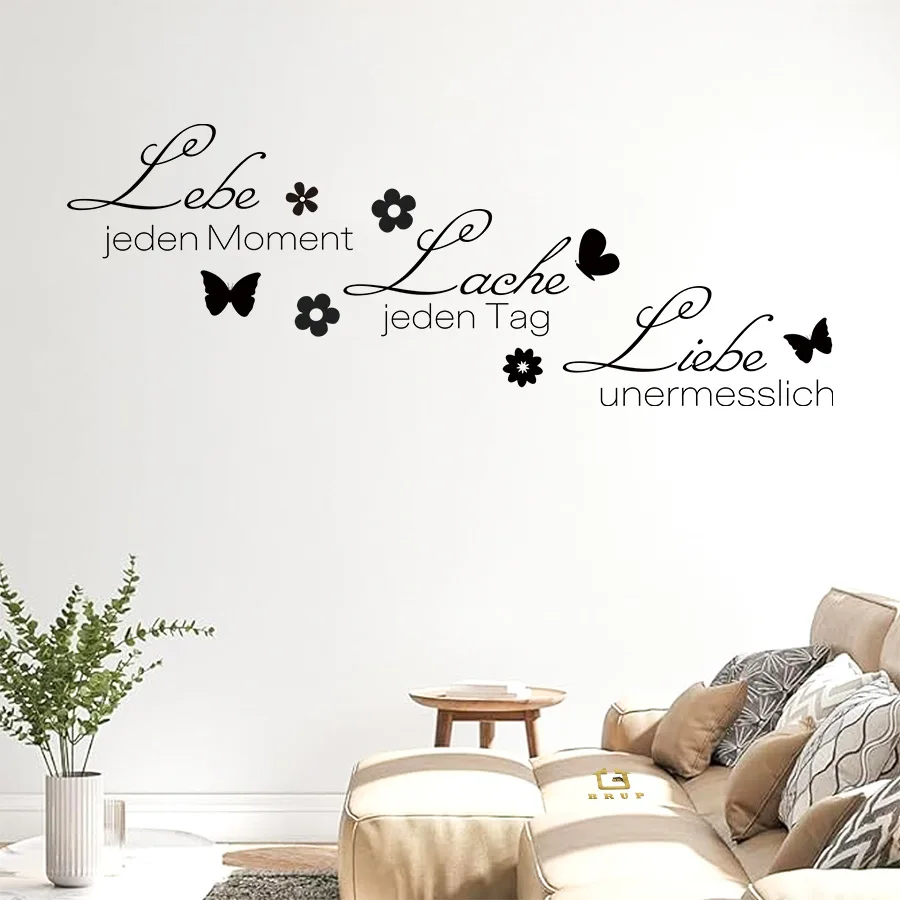 Pegatinas de pared alemanas, fuente de arte creativo, patrón de flores, pegatinas de pared autoadhesivas, estilo Ins, pegatinas de decoración del hogar y la Oficina