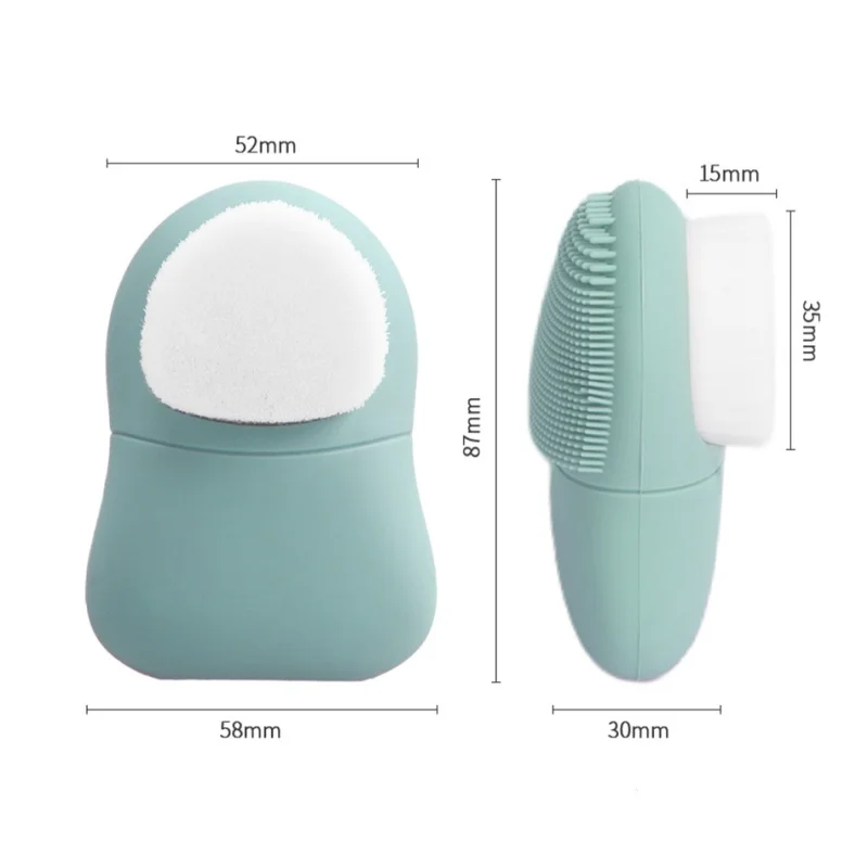 1 cepillo de champú de silicona, cepillo de champú para bebé, masaje de dos caras de silicona para bebé, herramienta de cuidado facial exfoliante de pelo suave - imagen 4