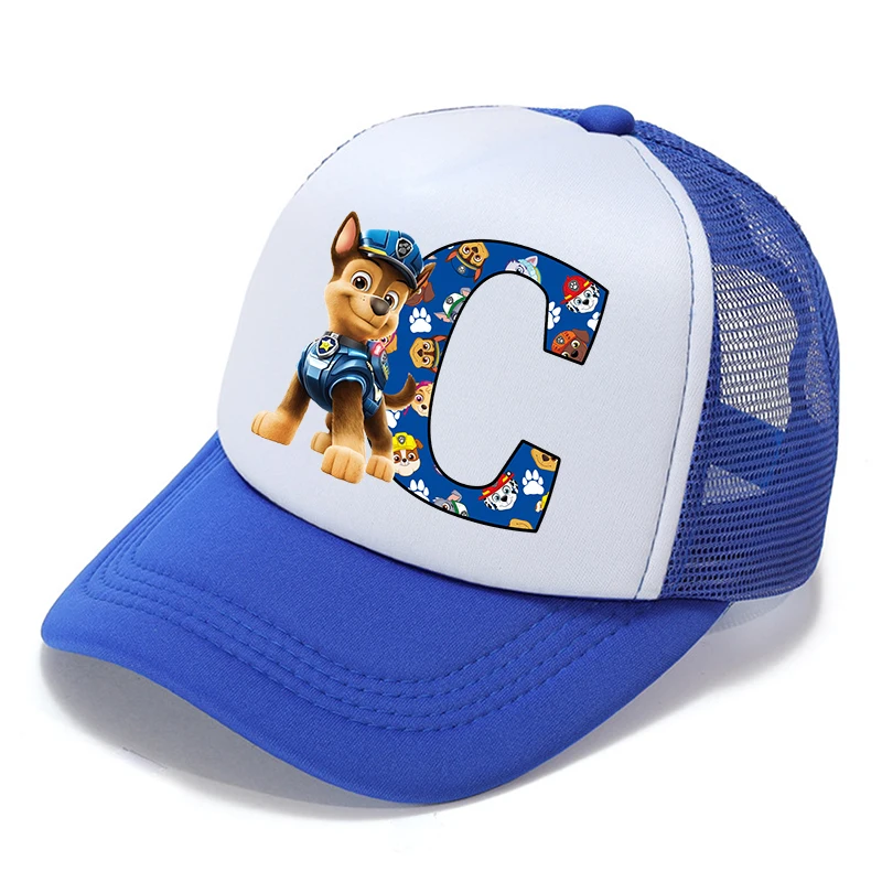 Paws Patrols Chase niños gorras de béisbol letra niños HipHop sombrero de malla transpirable lindo dibujos animados Anime Sunbonnet sombra gorras regalo - imagen 3