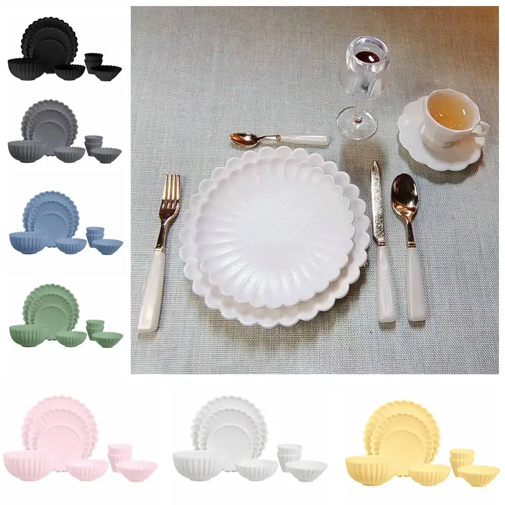 8 unids/set 1:6 modelo de escena casa de juego accesorios de fotografía utensilio de comida en miniatura accesorios para muñecas plato plato de cuenco vajilla para casa de muñecas - imagen 2
