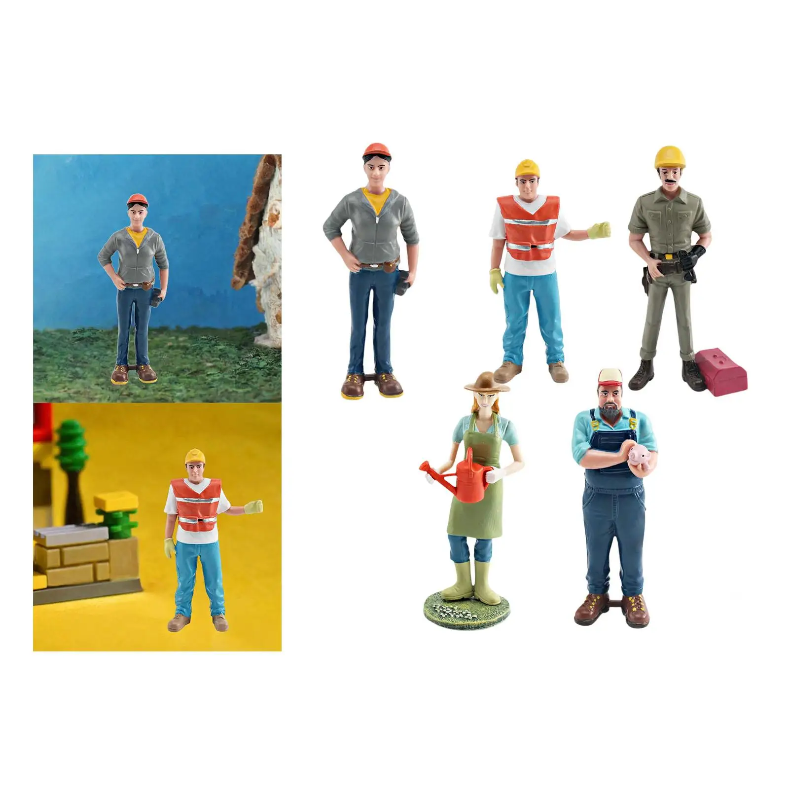 People Figure Miniature Scenes Sand Table Ornament Pretend Play Toy Diorama Scenery Professional Figure Hand Painted Craft