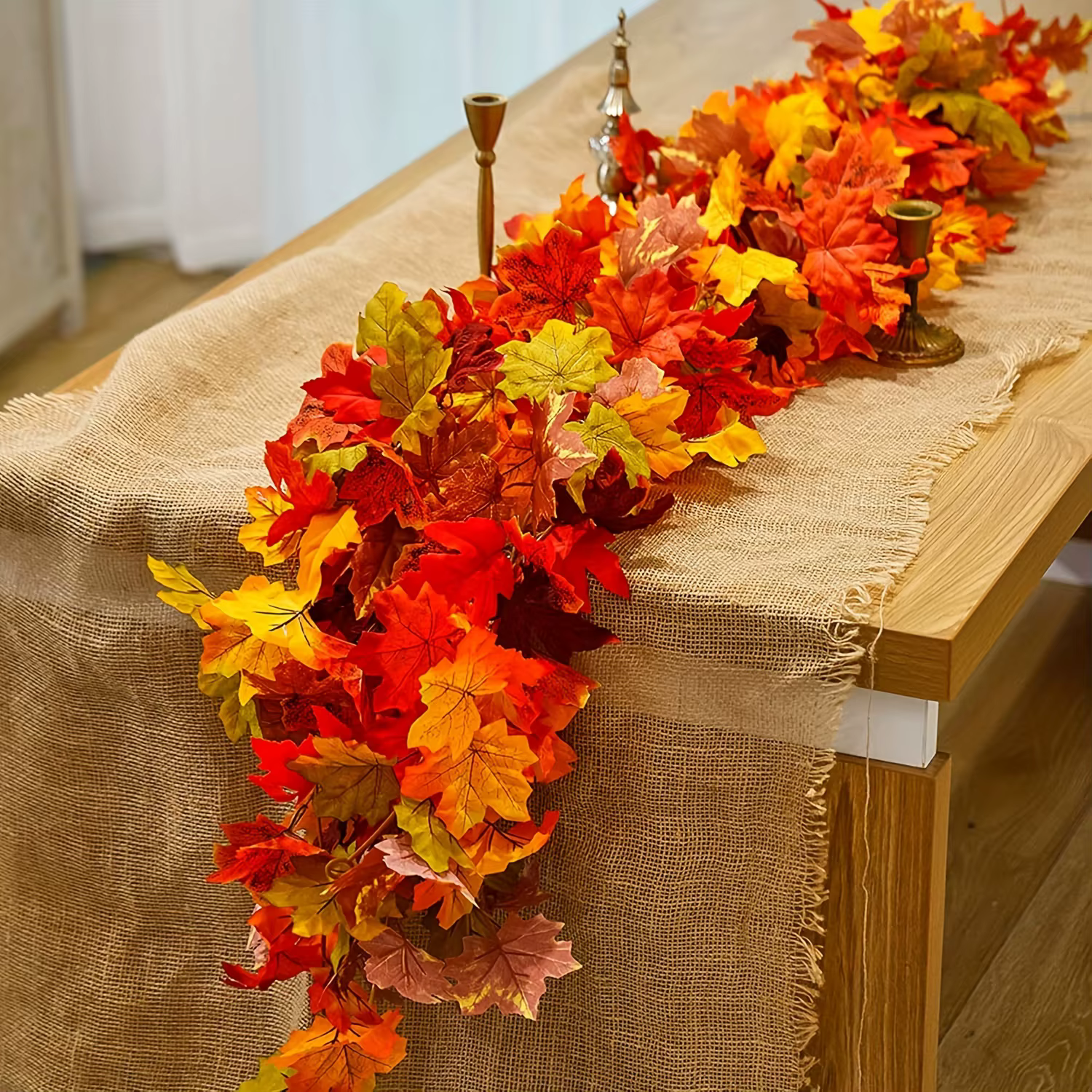 Guirnalda de hojas de arce artificial para decoración otoñal - imagen 2