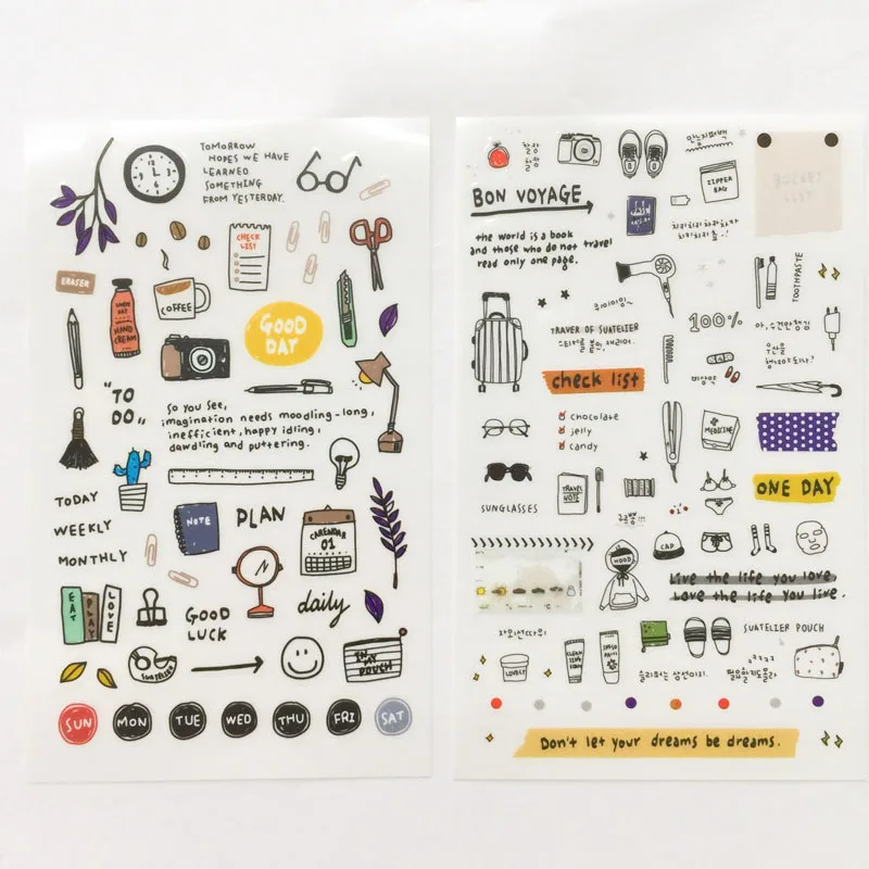 Pegatinas infantiles estilo acuarela para diario y agenda - imagen 2