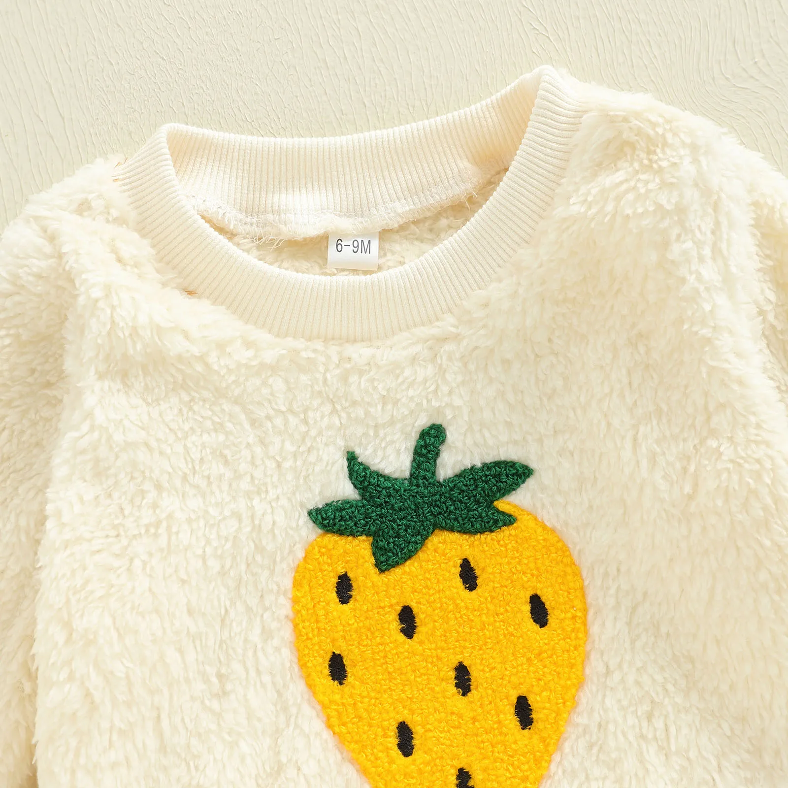 Tregren Conjunto otoño invierno para bebé niña con bordado fresa - imagen 3