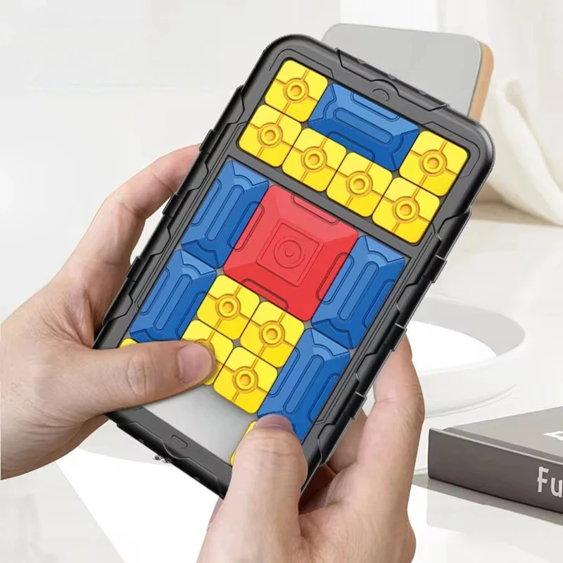 Juego de rompecabezas de bloque deslizante, rompecabezas de desafío de la carretera Huarong, pensamiento lógico, juego de mesa interactivo, regalos de fiesta para niños, 2 uds.