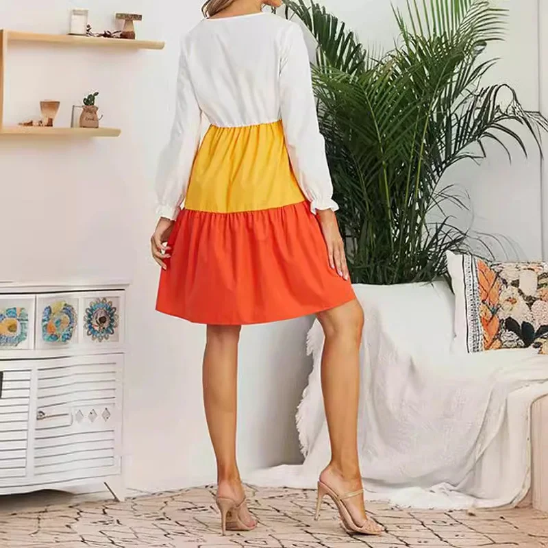 Vestido premamá cuello V manga larga: comodidad para embarazadas - imagen 3