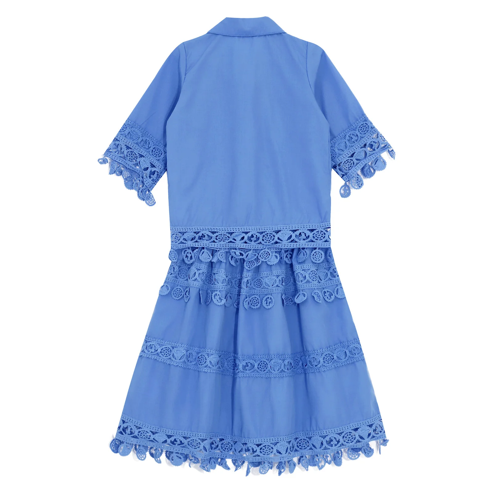 Vestido bohemio de ganchillo con falda de vuelo para niña - imagen 4