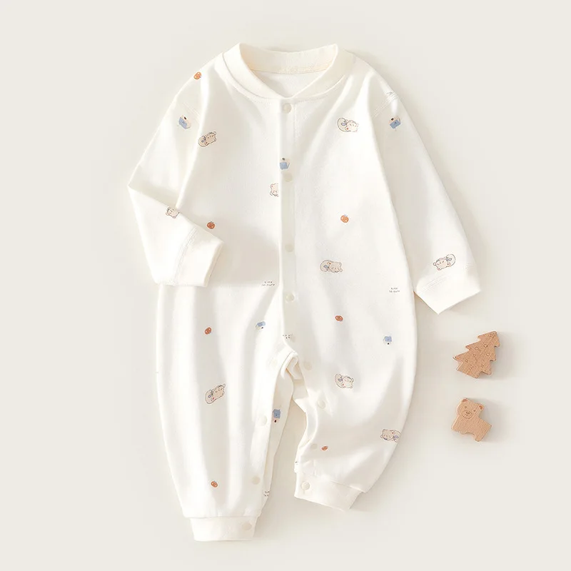 MILANCEL-ropa de bebé de 0 a 2 años, ropa interior agradable para la piel, pelele para recién nacido, mono sin costuras con estampado de dibujos animados, pijamas de otoño, 2024