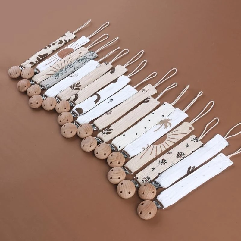 Clip para chupete M76C, cuerda antipérdida, tela algodón, cadena para chupete infantil, regalo para dentición del bebé - imagen 2