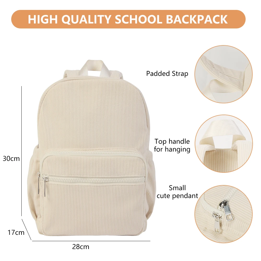 Mochila de pana para niños – Suave, lavable y para el día a día - imagen 4