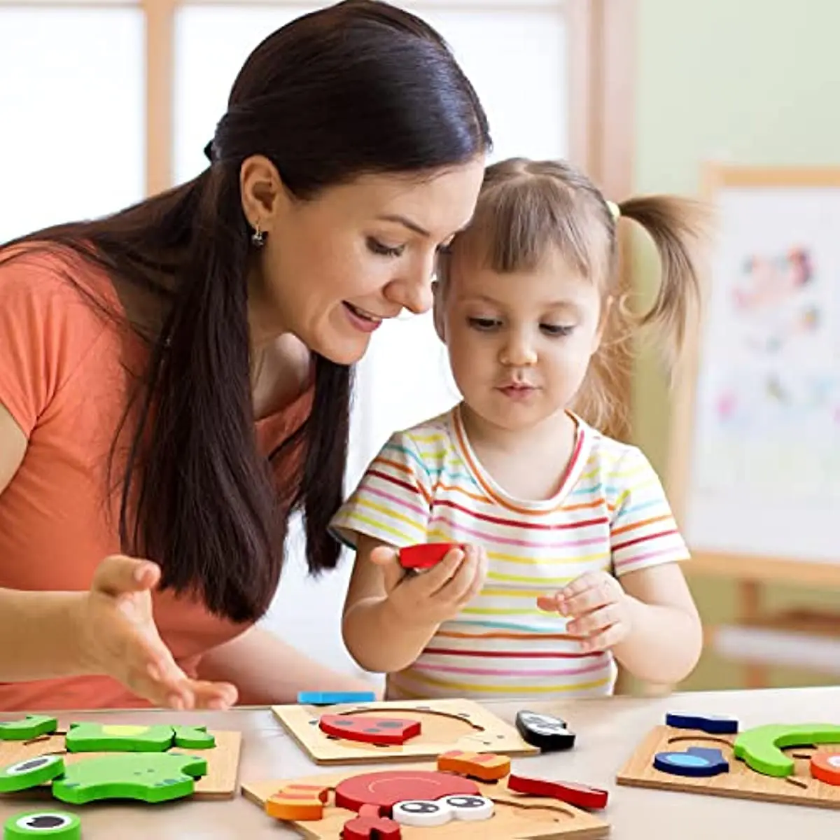 Puzzle Montessori de madera 3D para niños - imagen 2
