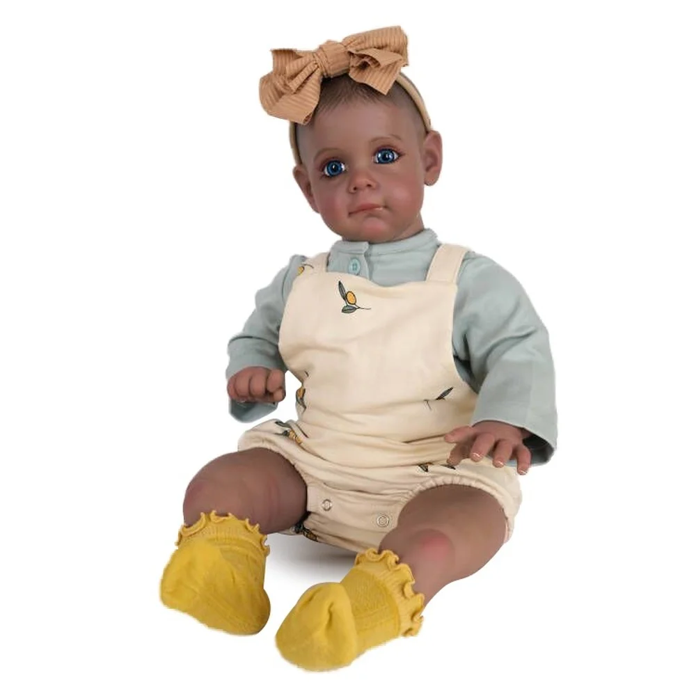 Muñeca reborn Maggie Genesis de piel oscura realista - imagen 3
