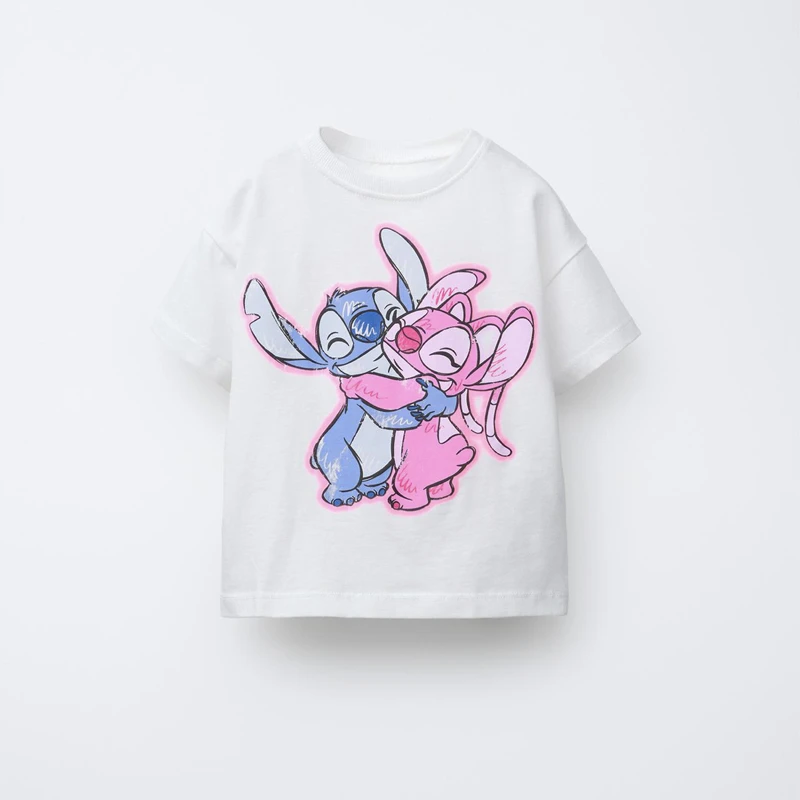 Ropa con patrón de puntada para niños, camisetas nuevas de verano, camisetas de manga corta con cuello redondo, camiseta informal de dibujos animados para niñas de 1 a 7 años - imagen 3