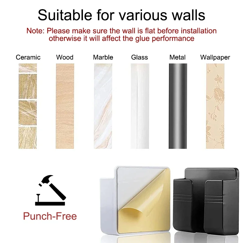 Estante para teléfono autoadhesivo, estante de almacenamiento con Control remoto para teléfono móvil, estante adhesivo para pared, accesorios de baño, 1 ud. - imagen 5