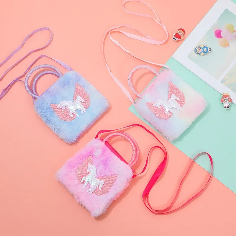 Bolso bandolera infantil de felpa con unicornio – Suave y divertido - imagen 2