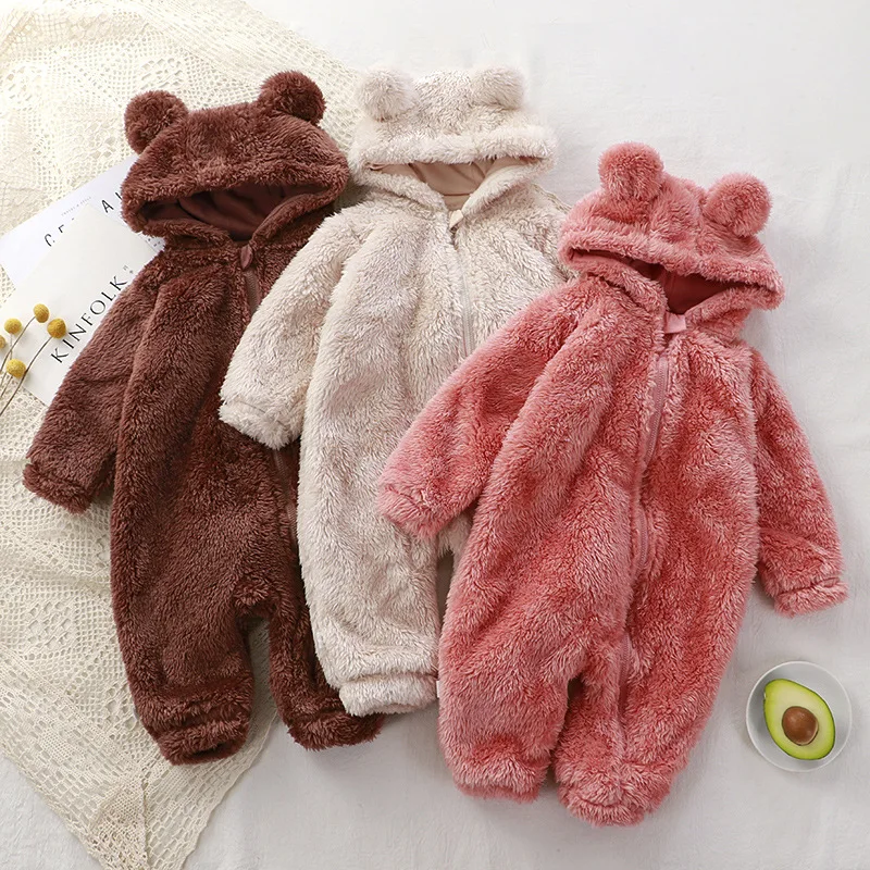 Pelele oso con cremallera para bebé – tela suave y cómoda