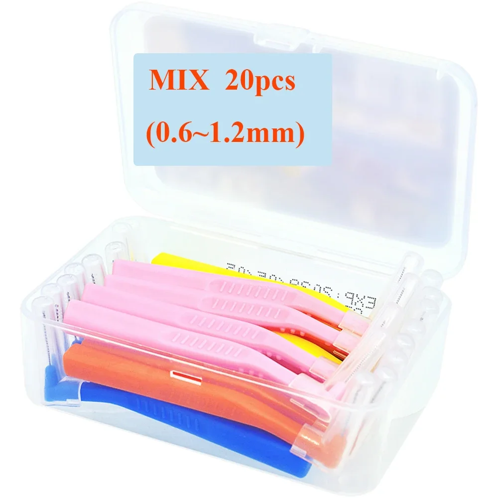 ShapeInterdental cepillo con caja 20 piezas 0,6-1,2mm L herramienta dental de ortodoncia limpieza de dientes palillo de dientes higiene bucal hilo dental - imagen 5