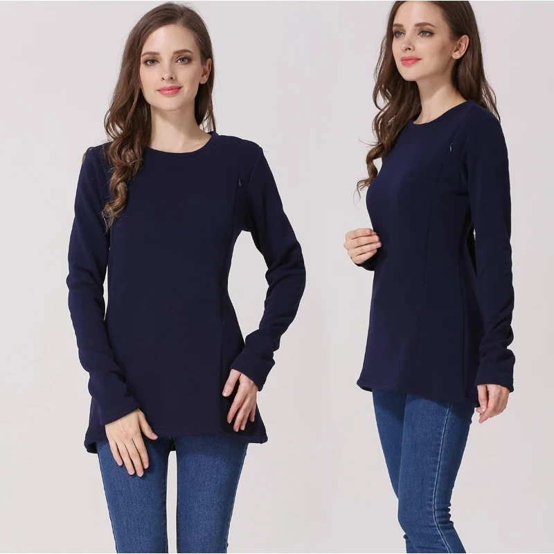Sudadera de maternity con capucha de lana cómoda para embarazadas - imagen 3