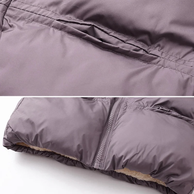 Chaquetas gruesas con capucha y cremallera para bebés, niños y niñas, abrigo informal acolchado de algodón, ropa sólida para niños, prendas de vestir exteriores cálidas de invierno - imagen 4