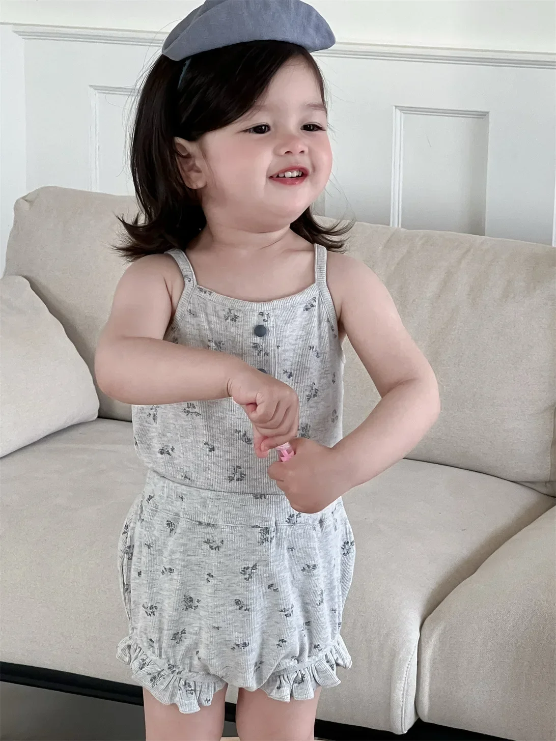 MILANCEL nuevo conjunto de ropa infantil de verano 9M-3Y lindo chaleco Floral para niñas + Bloomer bebé dulce estilo fino prendas de vestir transpirables - imagen 4