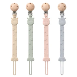 Cadena de chupete de silicona con jirafa para bebé – Regalo ideal
