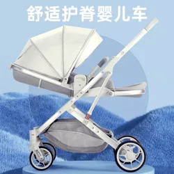 Cochecito de bebé ligero reversible de alta visión adecuado tanto sentado acostado perfecto para recién nacidos niños