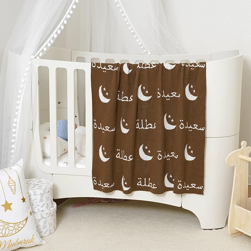 Manta de punto para bebé recién nacido, manta envolvente para cochecito, fundas para dormir de 100x80CM, colcha de cama para niño y niña, moda árabe a cuadros Sof - imagen 4