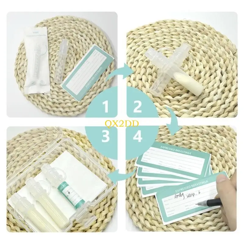 Paquete QX2D 6 piezas Tubo almacenamiento calostro fugas Conveniente herramienta recolección leche - imagen 2