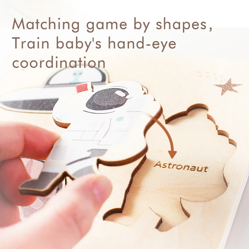 Juguete Montessori de madera para niños, juguete educativo de aprendizaje temprano, ballena de dibujos animados Tangram, rompecabezas 3D, 1 unidad - imagen 3