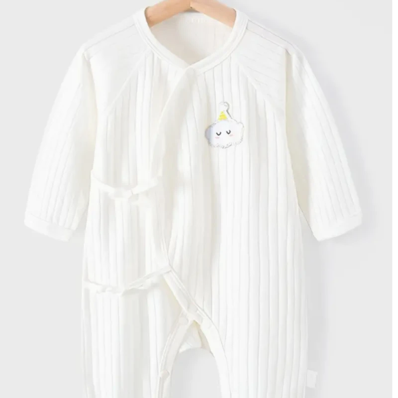 Mono para recién nacidos para niños y niñas, pelele de una pieza de algodón para bebés, monos sin hueso de manga larga, ropa para las cuatro estaciones de 0 a 6M