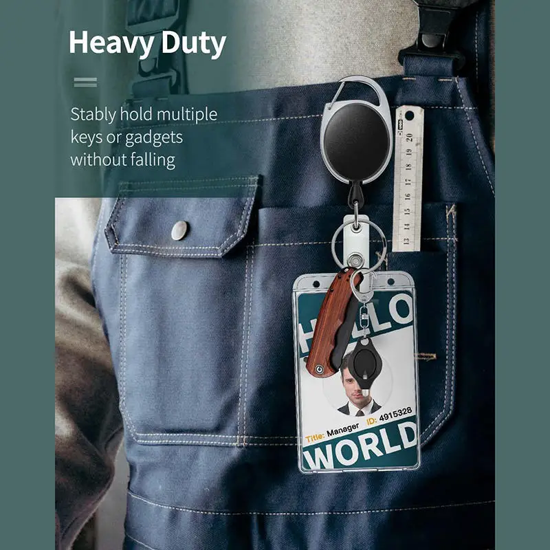Hermoso llavero de Metal extensible, Clip para cinturón, llavero retráctil, cordones para tarjetas de identificación, soporte para tarjetas de identificación, Clip para insignia - imagen 3