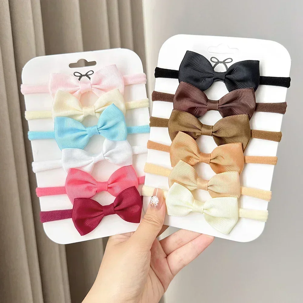Diadema elástica Bowknot colorida para niñas – dulce cabello
