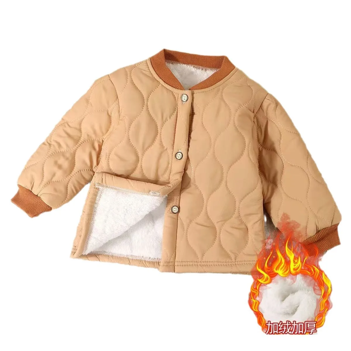 Abrigos acolchados de algodón de invierno para niños, chaquetas gruesas y cálidas de lana con una botonadura, ropa para niños, prendas de vestir exteriores - imagen 5
