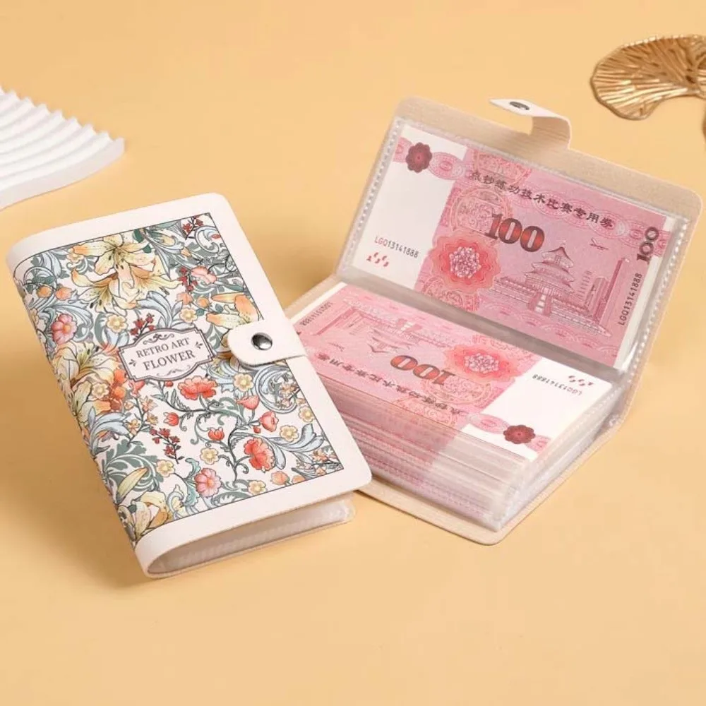 Cuaderno con botones A6 para dinero, antisalpicaduras, agua, Plan diario, presupuesto en efectivo, organizador de tiempo, libro de ahorro de cuero con estampado de flores - imagen 4