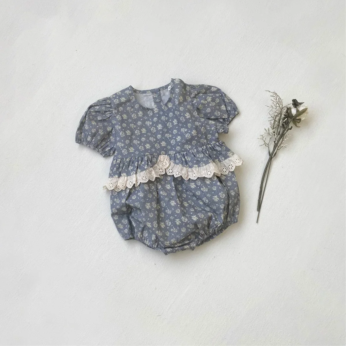 MILANCEL nuevo mono de otoño para bebé de 0 a 2 años lindo Floral transpirable niñas mono de encaje niño dulce suelto de una pieza - imagen 2