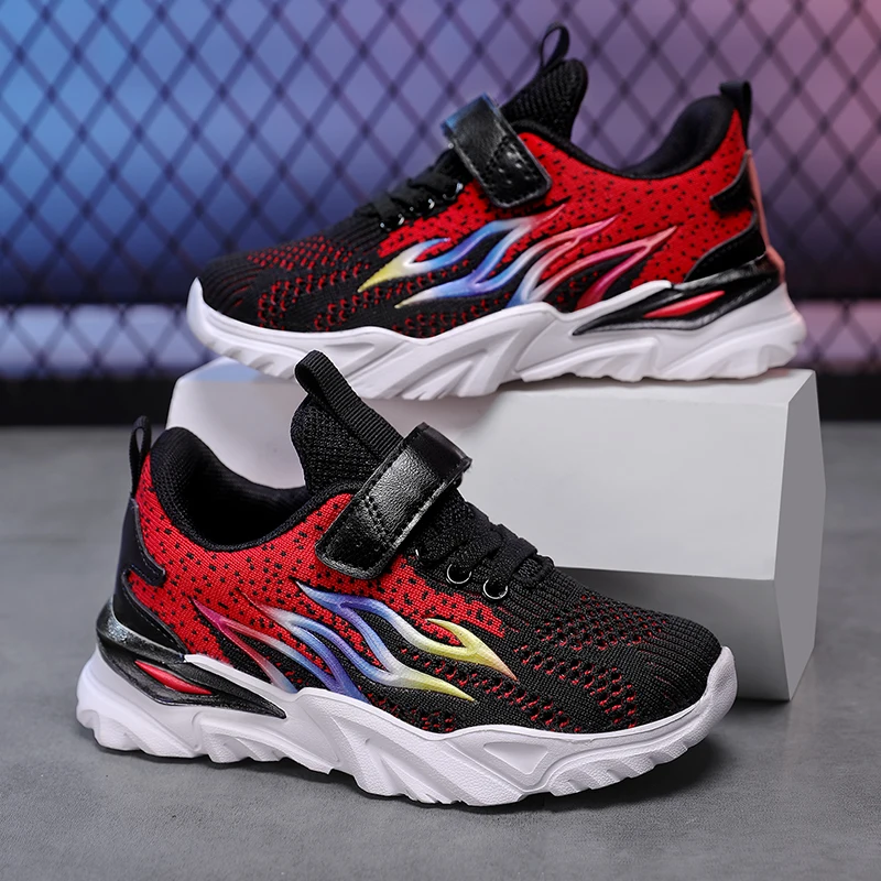 Zapatos deportivos de moda para niños y niñas, zapatillas para correr al aire libre, zapatos informales de cuero PU con fondo suave transpirable para niños - imagen 2