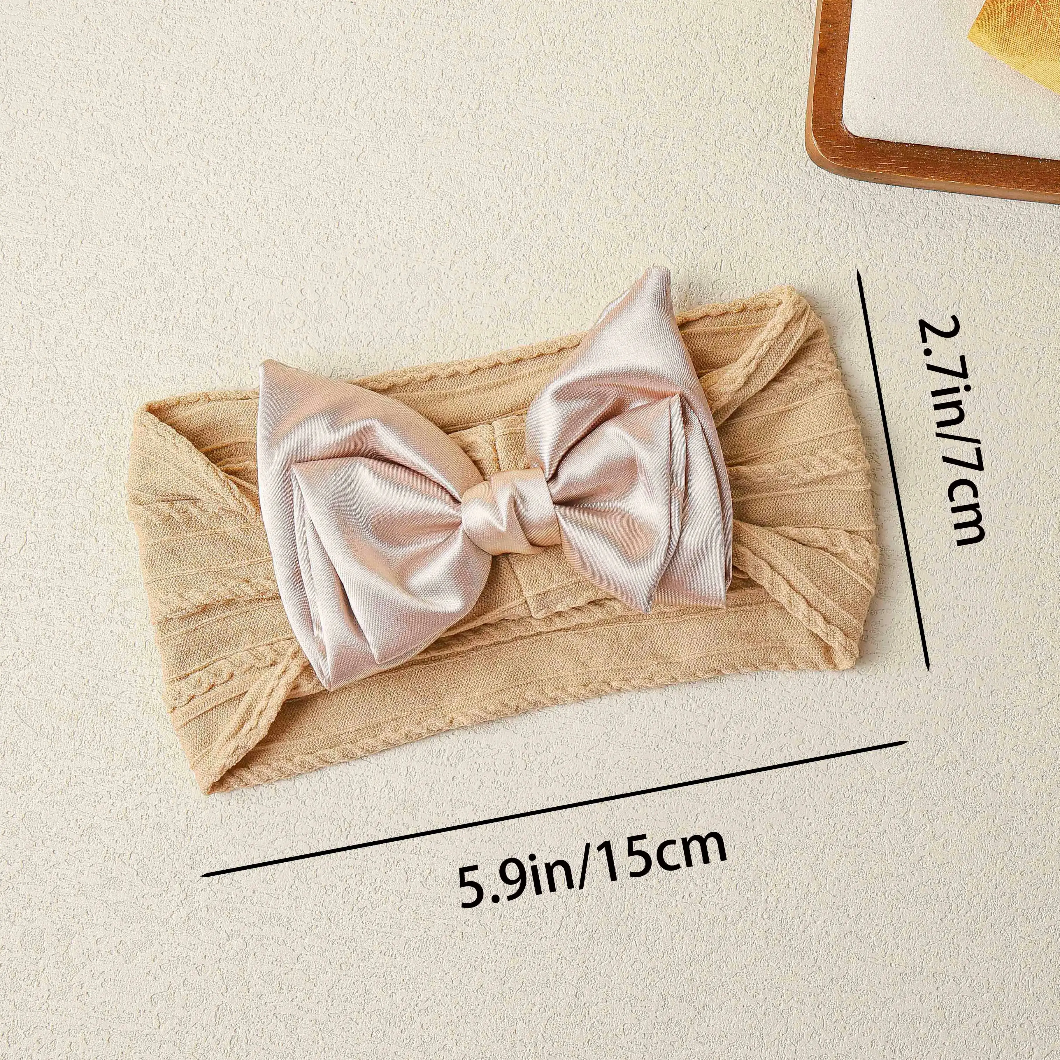 Diademas bebé elásticas con lazo floral suave para recién nacidos - imagen 3