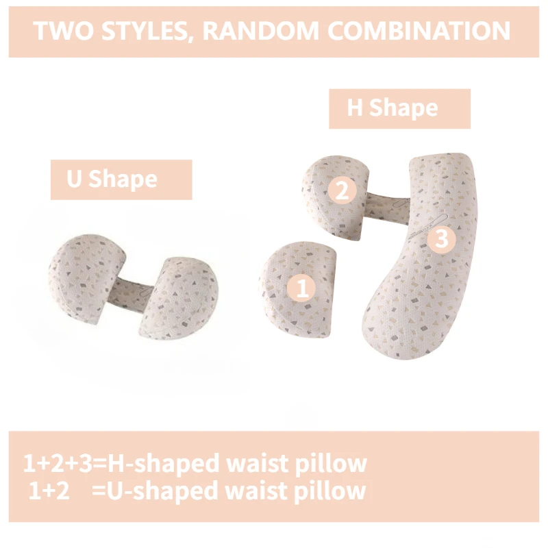 Almohada de maternidad en forma de U: soporte de cuerpo completo para mujeres embarazadas, cojín lateral ergonómico para dormir con alivio de espalda y vientre - imagen 3