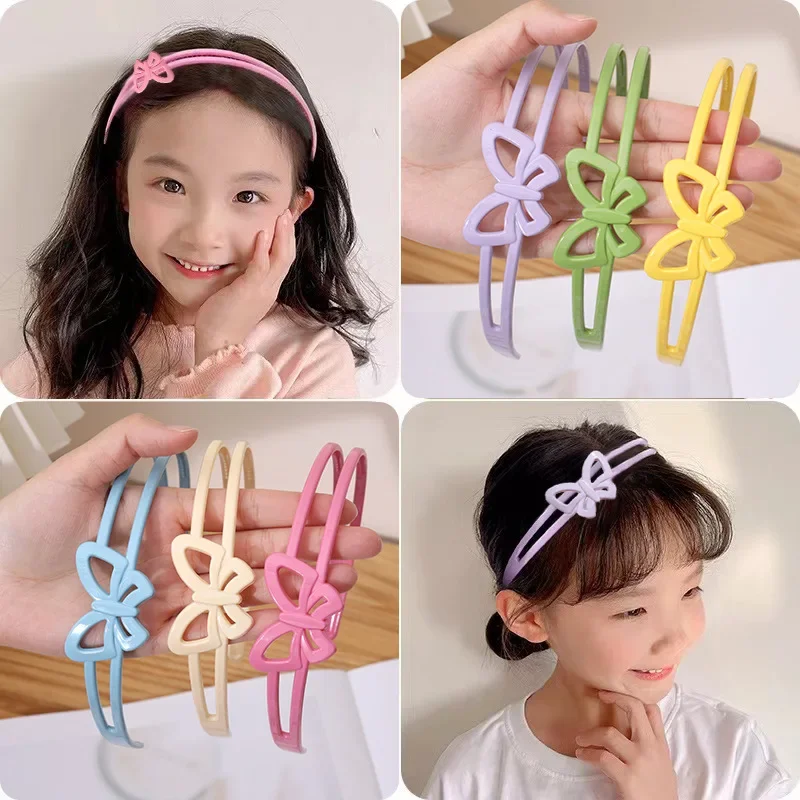 Diademas de flores mate a la moda para mujeres y niñas, diadema antideslizante, banda elástica para el pelo de mariposa, accesorios para el cabello para niños - imagen 3