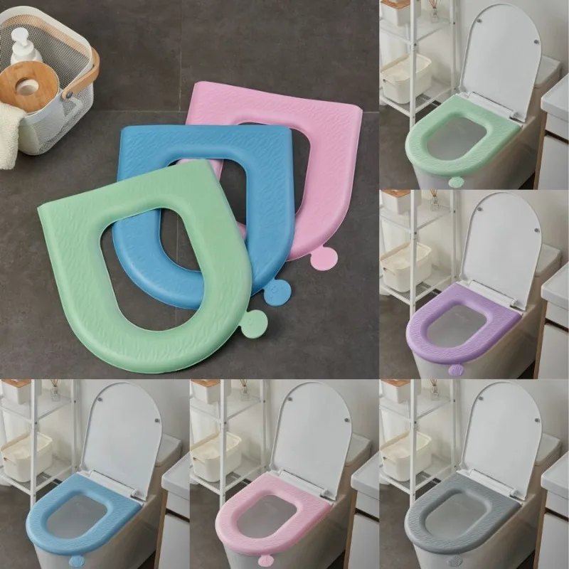 Fundas universales para asiento de inodoro impermeables de EVA para niños, cojín para asiento de inodoro de espuma de silicona suave lavable de Color sólido sencillo
