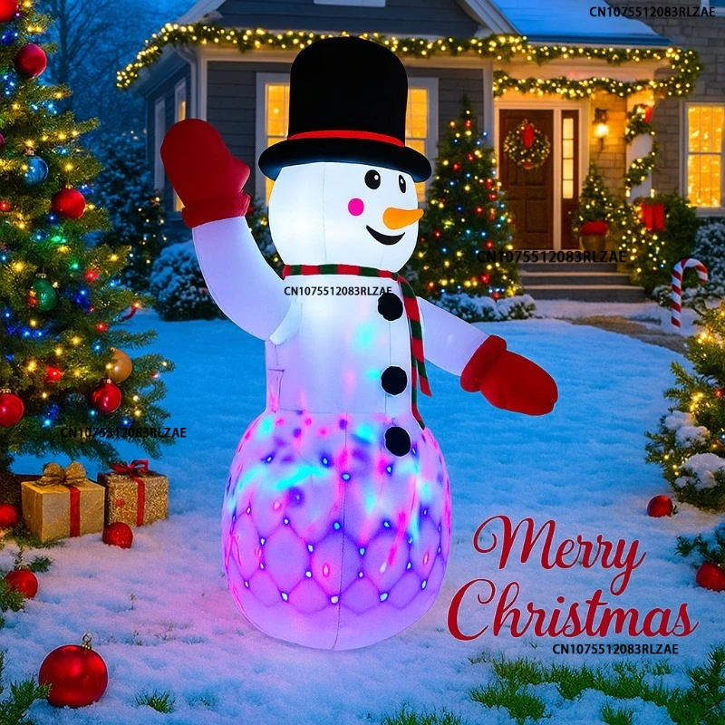 2,4 M/8 pies fiesta de Navidad vacaciones decoraciones DIY modelo inflable cara sonriente muñeco de nieve Navidad decoración de jardín al aire libre accesorios de patio - imagen 4