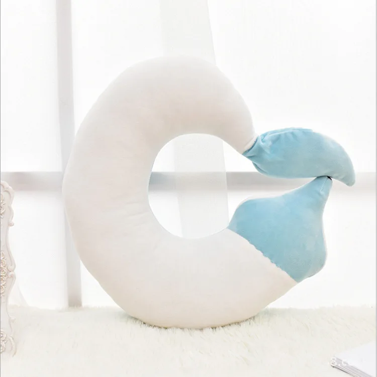 Nueva almohada de felpa con forma de U de dibujos animados para el cuello de zorro, bonito juego de almohada con máscara para los ojos, cojín decorativo para sofá, almohada para dormir en el estómago - imagen 4