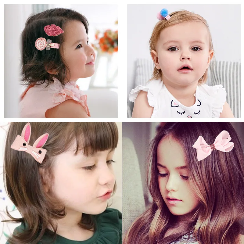 Accesorios para el cabello para niñas, tocado de princesa, pasadores, diadema, lazo grande, diademas elásticas de flores, 18 Uds./lote - imagen 3