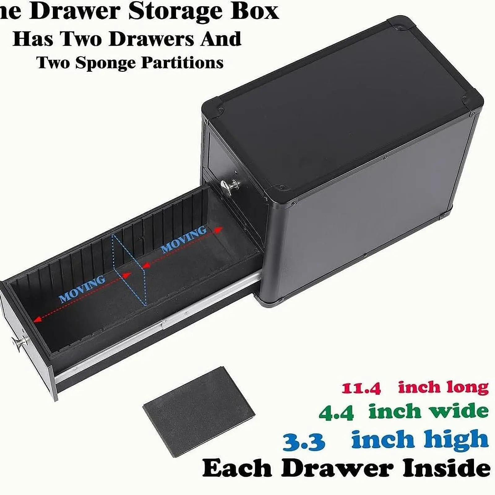 Graded Card Storage Box Holder Organizer for Adults ,Sturdy ,Protector Lightweight Trading Card Storage Box with 2 Drawers