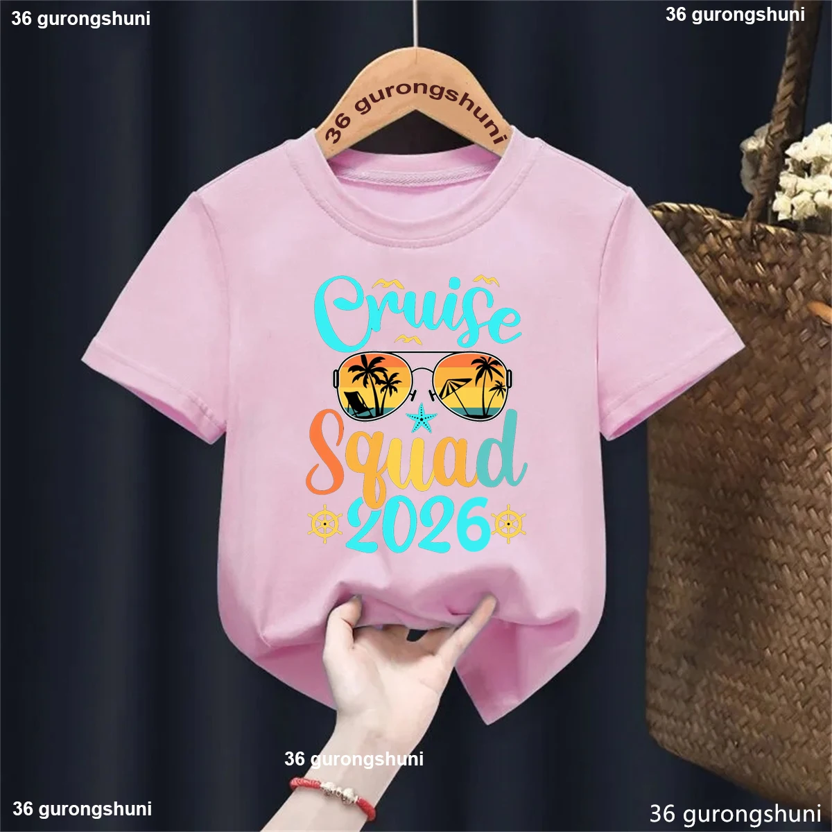 Camiseta con estampado de letras Cruise Squad 2026, camiseta de viaje de vacaciones para niñas/niños, ropa Kawaii para niños, camisetas de manga corta de verano - imagen 3