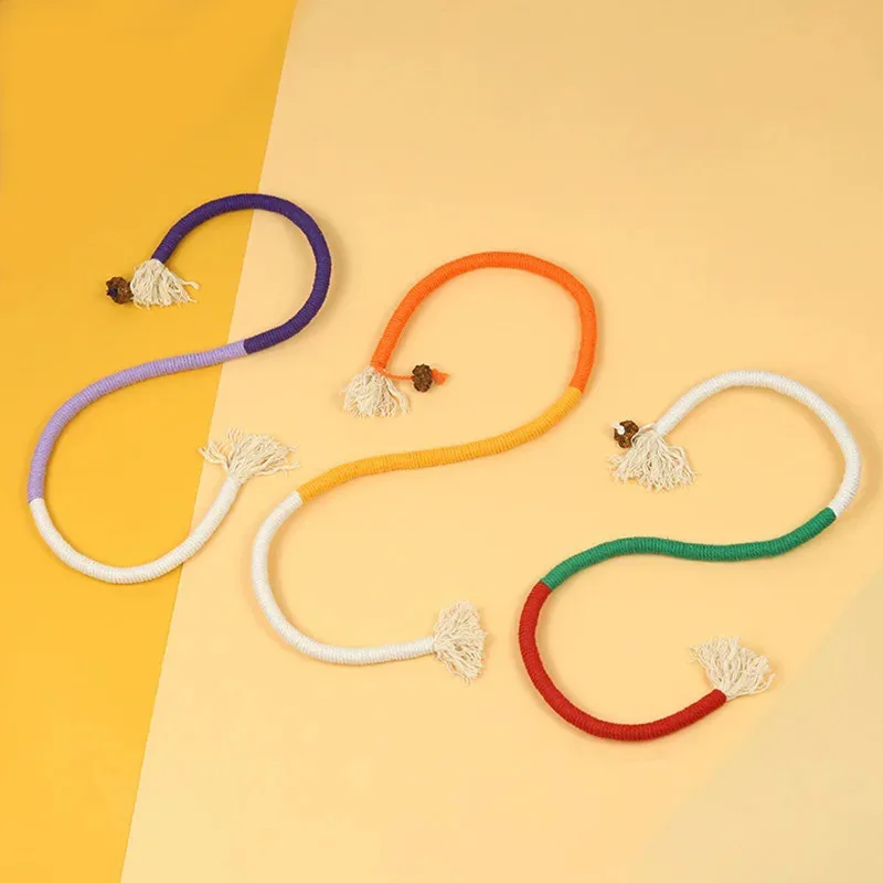 3 uds 60cm rompecabezas para gatos juguete interactivo de cuerda de algodón para masticar Dental Molar resistente a mordeduras boca limpia seguro respetuoso con el medio ambiente juguete para gatos - imagen 3