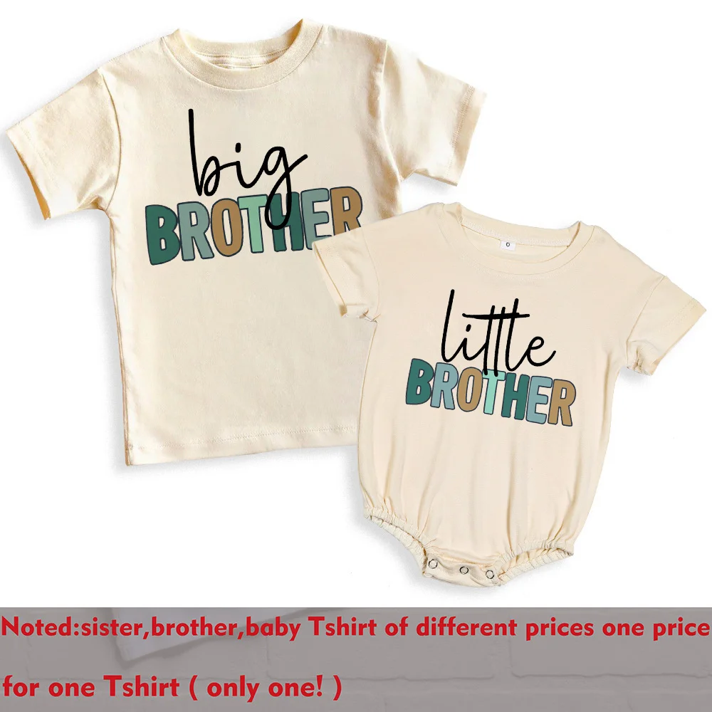 Camiseta a juego con estampado de hermano mayor y hermano pequeño, ropa Retro para niños, pelele grande para bebés de burbujas, atuendo de aspecto para niños - imagen 4